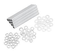 sourcing map Kit de 70 tuyaux de lampe de 9,9 cm avec écrous rondelles 1/8IP - Assortiment de fixations filetées pour lustre, plafond, montage de réparation