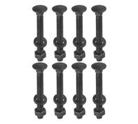 sourcing map Kit de boulons de carrosserie M6 x 50 mm, 25 vis à tête ronde à col carré, boulons de carrosserie avec rondelles et écrous - Acier au carbone noir oxyde pour fixation d'accessoires