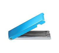 sourcing map Kit de nettoyage de pointe de torche 12 fils en acier inoxydable avec lime plate pour carburateurs, nettoyage du moteur, gicleurs de gaz, pommeaux de douche, fil bleu,