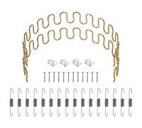 sourcing map Kit de réparation de ressorts d'ameublement de 60 cm, kit de réparation de coussins en acier au carbone avec crochets d'équilibre, clips à ressort en S, vis pour canapé inclinable, doré