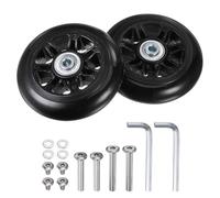 sourcing map Kit de réparation de roues de bagages de rechange 90 x 24 mm comprenant 2 roues à roulement en polyuréthane et rondelles, clés et vis d'essieu pour sac à roulettes, patins à roues
