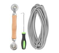 sourcing map Kit de réparation d'écran, 0,5 cm x 3 m, cannelure de moustiquaire avec outil à rouleau et crochet de retrait de cannelure pour porte de patio et fenêtre, installation et remplacement