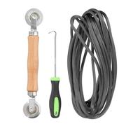 sourcing map Kit de réparation d'écran, 0,5 cm x 3 m pour fenêtre avec outil à rouleau et crochet de retrait de cannelure pour porte de patio et fenêtre, installation et remplacement, noir