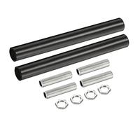 sourcing map Kit de tige d'extension filetée, filetage M10 10 cm, écrou d'accouplement rond avec écrou hexagonal fileté, noir