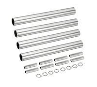 sourcing map Kit de tige d'extension filetée - Filetage M10 - Écrou d'accouplement de 10 cm - Connecteur à manchon rond avec écrou hexagonal fileté - Argenté - 4