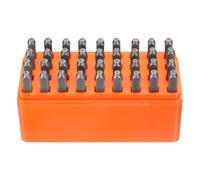 sourcing map Kit d'estampage en métal 36 pièces 1/16" (1,5 mm) en acier majuscules lettres et chiffres (A-Z / 0-8 / symbole « & ») avec étui pour impression métal, plastique, bois, cuir
