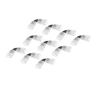 sourcing map L Forme 4 Broche LED Connecteurs, 10mm Large 90 Degré Angle Coin Sans soudur Extension Connecteurs pour 5050 3528 RVB LED lumiere Bandes, Paquet de 10