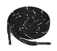 sourcing map lacets plats athlétiques en sergé double couleur 3 paires pour tous les types de baskets décontractées Noir blanc 140 cm/55"