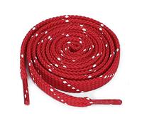sourcing map lacets plats athlétiques en sergé double couleur 3 paires pour tous les types Rouge blanc 140 cm/55"