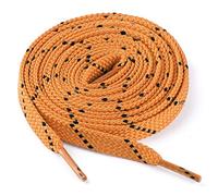 sourcing map lacets plats athlétiques en sergé double couleur pour tous les types de baskets décontractées 3 paires Noir Orange pâle 120 cm/47.2"