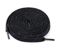 sourcing map lacets plats athlétiques en sergé double couleur pour tous les types de baskets décontractées 3 paires Bleu noir 140 cm/55"