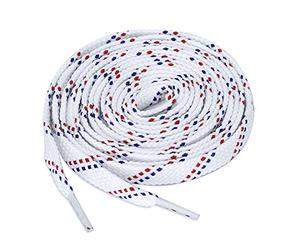 sourcing map lacets plats athlétiques en sergé double couleur pour tous les types de baskets décontractées 3 paires Blanc Rouge bleu 140 cm/55"