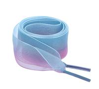 sourcing map Lacets plats en organza de 2,5 cm de large pour femme - Couleur dégradée, Bleu/violet, 120cm/47"
