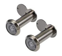 sourcing map Laiton 200° Visionneuse porte visionneuse 55mm-90mm Portes Antique Bronze 2Pcs