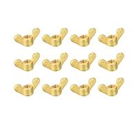 sourcing map Laiton Aile Écrous, M6 Papillon Écrou Main Attaches Serrage Torsion pour Meubles, Machines, Électronique Équipement, 12Pcs