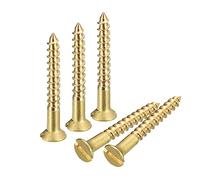 sourcing map Laiton Bois Vis, 50pcs M2.5 x 20mm Fente Emplacement Plat Tête Auto Taraudage Vis Tête Fraisée pour Travail Bois Meubles