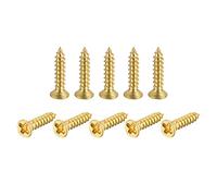 sourcing map Laiton Bois Vis M2x10mm Cruciforme Tête Plaque Autotaraudant Connecteur pour Porte Cabinet Bois Meubles 25Pcs