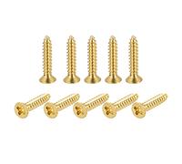 sourcing map Laiton Bois Vis M3x16mm Cruciforme Tête Plaque Autotaraudant Connecteur pour Porte Cabinet Bois Meubles 50Pcs