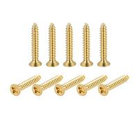 sourcing map Laiton Bois Vis M3x20mm Cruciforme Tête Plaque Autotaraudant Connecteur pour Porte Cabinet Bois Meubles 48Pcs