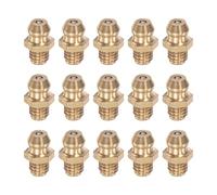 sourcing map Laiton Droit Graisse Raccord M6 x 1mm Filetage Hydraulique Graisse Raccord Accèsoires, 15Pcs