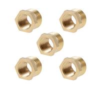 sourcing map Laiton Fileté Tuyau Raccord Femelle Hex Coussinet Adaptateur 5Pcs G1/4 Mâle x G1/8 Femme