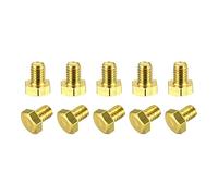 sourcing map Laiton Hexagon Boulons, M6x8mm 10pcs Entièrement Fileté Grade 4.8 Solide Laiton Hexagon Tête Boulon Machine Vis