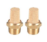 sourcing map Laiton Pot échappement, 1/4" G Mâle Filetage Bronze tranquille Laiton Corps 2pc