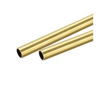 sourcing map Laiton Rond Tube 12mm OD 1mm Paroi Épaisseur 200mm Longueur Tuyau Tube 2 PC