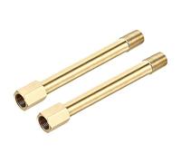 sourcing map Laiton Tube Raccord G1/8 Femelle à G1/8 Mâle Filet Adaptateur 100mm Longueur Extension Connecteur Hexagonal Tube Couplage 2 Coffret