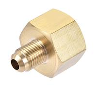 sourcing map Laiton Tuyau Raccord 45 Degré 1/4 SAE Flamme Mâle 1/2 SAE Femelle Fil Tube Adaptateur Connecteur pour Climatisateur Réfrigération