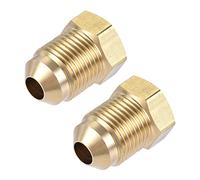 sourcing map Laiton Tuyau Raccord 45 Degré 3/8 SAE Flamme Mâle 1/4 SAE Femelle Fil Tubes Adaptateur Connecteur pour Climatisateur Réfrigération 2Pcs