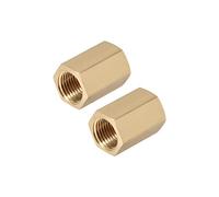 sourcing map Laiton Tuyau Raccord Connecteur Droit Hex Mamelon Accoupler G Femelle Filetage Doré G1/8 x G1/8 2Pcs