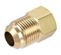 sourcing map Laiton Tuyau Raccord Degré 1/2 SAE Flamme Mâle 1/4 SAE Femelle Fil Tubes Adaptateur Connecteur pour Climatisateur Réfrigération