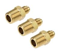 sourcing map Laiton Tuyau Raccord SAE 45 Degré 3/16 Pouce Flamme Mâle à 1/4 Pouce NPT Femelle Fil Tubes Adaptateur Tuyau Connecteur pour Climatisateur Réfrigération 3Pcs