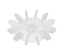 sourcing map Lame de ventilateur de moteur en plastique Blanc 120 mm x 15 mm Alésage en D avec 12 ailettes