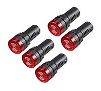sourcing map Lampe AC/DC 12V Clignotant indicateur Panneau alarme buzzer LED rouge 5pcs