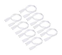 sourcing map Lampe Connexion Fil pour T4 T5 T8 LED Tube, 50cm 2 Broche Double Terminal Lumiere Liaison Cordons Rallonge Câble Paquet de 8