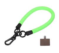 sourcing map Lanière de poignet universelle en polyester avec cordon patch pour tous les smartphones Vert fluo 1 pièce