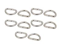 sourcing map Large interne 10mm Metal fer soudé non demi-ronde anneau ton argent 10pcs