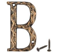sourcing map Lettre d'adresse de maison, 14 cm, lettres murales vintage B en fonte pour maison, rue, bureau, boîte aux lettres, noir et doré