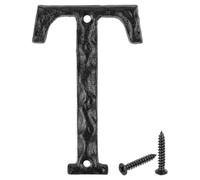 sourcing map Lettre d'adresse de maison, 14 cm, lettres murales vintage en fonte pour maison, rue, bureau, boîte aux lettres, noir