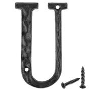 sourcing map Lettre d'adresse de maison, 14 cm, lettres murales vintage en fonte pour maison, rue, bureau, boîte aux lettres, noir