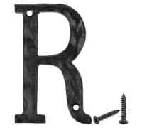 sourcing map Lettre d'adresse de maison, 14 cm, lettres murales vintage en fonte pour maison, rue, bureau, boîte aux lettres, noir