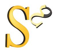 sourcing map Lettres de maison autocollantes en acrylique de 10,2 cm, finition miroir pour bureau, hôtel, appartements, jardin (lettre S, doré)