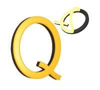 sourcing map Lettres de maison autocollantes en acrylique de 10,2 cm, finition miroir pour bureau, hôtel, appartement, jardin (lettre Q)