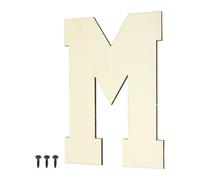 sourcing map Lettres et chiffres en bois brut de 20,3 cm - Grandes lettres en bois brut à peindre avec auto-taraudeuses pour loisirs créatifs, décoration murale, mariage, fête d'anniversaire - Forme M
