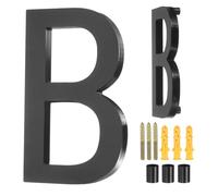 sourcing map Lettres flottantes en acrylique de 12,7 cm pour l'extérieur avec clous pour maison, rue, bureau, boîte aux lettres (lettre B, noir)