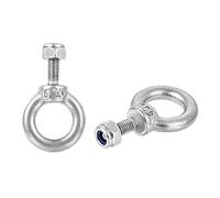 sourcing map Levage Anneau Boulon M4 x 11mm Mâle Fil avec Hexagonal Vis Écrou pour Suspendu 304 Acier Inox 2 Ensembles
