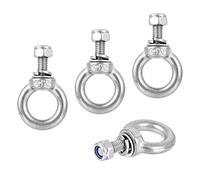 sourcing map Levage Anneau Boulon M5 x 12.5mm Mâle Fil avec Hexagonal Vis Écrou Joint Plat Rondelle pour Suspendu 304 Acier Inox 4 Ensembles