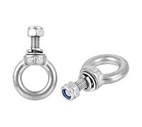 sourcing map Levage Anneau Boulon M5 x 13mm Mâle Fil avec Hexagonal Vis Écrou Joint Plat Rondelle pour Suspendu 304 Acier Inox 2 Ensembles